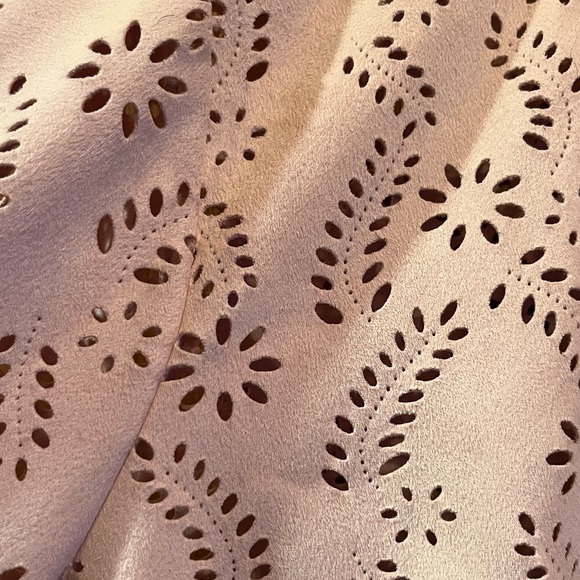 Cute Light Pink Suede Dex Jacket with Cut-outs - Picture 4 of 4